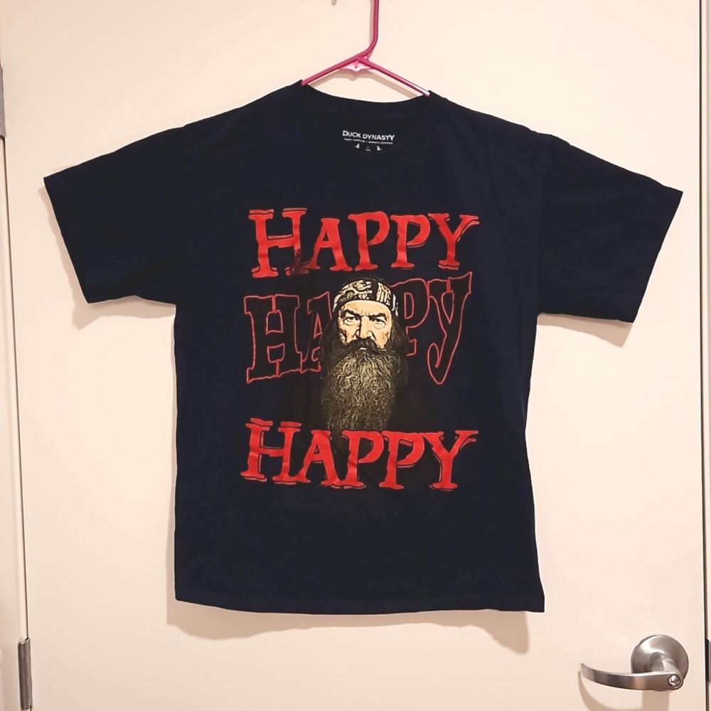 A & E Network's Duck Dynasty graphic tee short sleeve black Lrg. EUC
